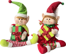 Cargar imagen en el visor de la galería, Muñeco Elfo Flandes Sentado con Regalo de Navideño Para Decoración de Navidad modelo aleatorio