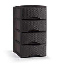 Cargar imagen en el visor de la galería, Cajonera Sobremesa de Plástico Imitación Rattan para Ordenación Decoración Hogar Oficina