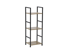 Cargar imagen en el visor de la galería, Estantería Mesita de Noche Dormitorio Elegante Negro y Madera 2, 3, 4 Niveles Soportes Laterales de Metal