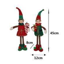 Cargar imagen en el visor de la galería, Muñeco Elfo de Navidad Decorativo 45 cm – Duende Navideño de Tela, 2 Modelos Surtidos, Adorno Festivo para el Hogar