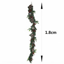 Cargar imagen en el visor de la galería, Guirnalda Navideña Artificial Decorativa de 1.5M / 1.8M, Adorno Colgante Festivo para Puertas, Chimeneas y Paredes (4 Modelos)