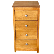 Cargar imagen en el visor de la galería, Mueble Auxiliar Cajonera Ancha de Madera de Pino Natural Color Roble Claro / Meil Para Baño Dormitorio
