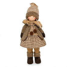 Cargar imagen en el visor de la galería, Figura Navideña Niño o Niña de Tela 46 cm – Muñeco Decorativo de Navidad, Adorno Navideño Infantil para Hogar, Estantería y Mesa