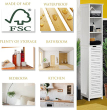 Cargar imagen en el visor de la galería, Tendance Armario Alto Miami con Estructura Color Blanco 1 Puerta 3 estantes y 2 estantes interior