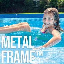 Cargar imagen en el visor de la galería, Intex 55242 - Piscina Desmontable Redonda Metal Frame Familiar Color Azul, Medidas Ø244x51 cm, Capacidad 1,828 litros, Material Resistente Triple Capa, Tubular, Infantil