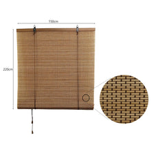 Cargar imagen en el visor de la galería, Persiana Enrollable de Bambú Natural Marrón | Estor de Bambú para Ventana y Puerta | Cortina Decorativa con Cuerda Ajustable