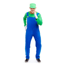 Cargar imagen en el visor de la galería, Disfraz Fontanero Rojo / Verde Hombre Adulto para Carnaval Fiesta Teatro Cumpleaños