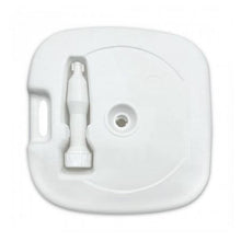 Cargar imagen en el visor de la galería, Base Para Sombrilla Plástico Cuadrado Blanco con depósito de agua o arena 20 L