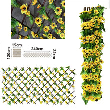 Cargar imagen en el visor de la galería, Valla Celosía plegable Mimbre extensible de madera natural enrejada soporte para cerca para planta trepadora