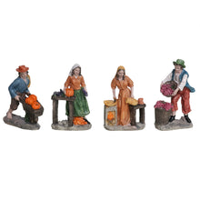 Cargar imagen en el visor de la galería, Set de 4 Figuras de Belén – Pastores Recolectores 13 cm en Resina - Gerimport