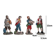 Cargar imagen en el visor de la galería, Set de 4 Figuras de Belén – Pastores Músicos 13 cm en Resina - Gerimport