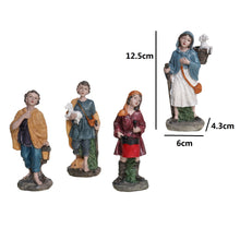Cargar imagen en el visor de la galería, Set de 4 Figuras de Belén – Pastores Jovenes 12.5 cm en Resina - Gerimport