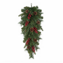 Cargar imagen en el visor de la galería, Guirnalda de Navidad Artificial con Piñas y Bayas Rojas - para Decoracion de Puertas, Chimeneas y Paredes