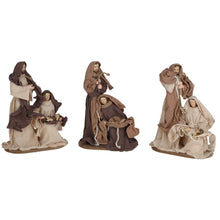 Cargar imagen en el visor de la galería, Nacimiento Navidad Familia José, María y Niño Jesús – Belén Escena Pesebre con Figuras 28x16x33 cm Marrón