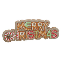 Cargar imagen en el visor de la galería, Letrero de Madera "Merry Christmas" 30x2x11 cm - Adorno Decorativo Navideño con Diseño Estilo Galleta de Jengibre