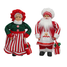 Cargar imagen en el visor de la galería, Figuras Decorativas Navideñas de Papá Noel y Mamá Noel - Muñecos de Peluche Estilo Chef con PP, PVC y Poliéster para Decoración de Navidad (Modelos 32 cm y 45 cm)