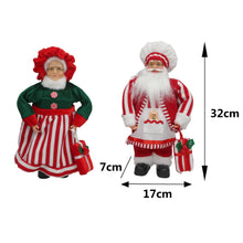 Cargar imagen en el visor de la galería, Figuras Decorativas Navideñas de Papá Noel y Mamá Noel - Muñecos de Peluche Estilo Chef con PP, PVC y Poliéster para Decoración de Navidad (Modelos 32 cm y 45 cm)