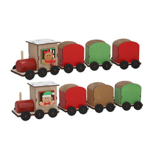 Cargar imagen en el visor de la galería, Tren de Madera Navideño con Jengibre - Decoración Navideña para Mesa, Chimenea y Regalo Infantil, Adorno de Navidad Original (Pack de 2 / Unidad)