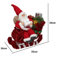 Cargar imagen en el visor de la galería, Papá Noel en Trineo con Hilo Rojo y Regalos - Adorno Navideño Decorativo 35x16x34 cm