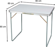 Cargar imagen en el visor de la galería, Mesa de Camping Plegable Multifuncional - Mesa Plegable en Madera MDF y Acero - Mesa Auxiliar para Jardín, Terraza, Balcón o Picnic