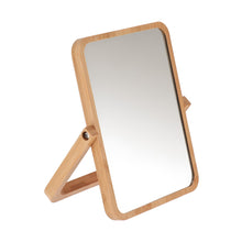Cargar imagen en el visor de la galería, Espejo de Bambú Ajustable – Espejo de Mesa con Soporte Plegable, Diseño Natural y Ángulo Regulable