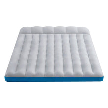 Cargar imagen en el visor de la galería, Colchón cama hinchable queen azul y blanco, grande, camping, acampada