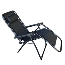 Cargar imagen en el visor de la galería, Silla Tumbona Hamaca Plegable Reclinable de gravedad cero y resistente para Playa, jardín, terraza - Hamaca Multiposiciones de Metal con cojín reposacabeza