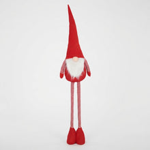 Cargar imagen en el visor de la galería, Gnomo Navideño Extensible de 77 a 128 cm en Color Rojo - Muñeco de Navidad Ajustable con Patas Telescópicas para Decoración del Hogar