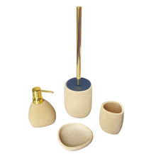 Cargar imagen en el visor de la galería, Tendance - Accesorios de baño de poliresina Vaso Portacepillos de Dientes, Dispensador de jabón, Plato de jabón / jabonera, Escobillero de aseo / Cepillo de inodoro Ovalado Beige natural efecto Esponja del Mar