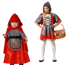 Cargar imagen en el visor de la galería, Disfraz Caperucita Roja Sangrieta Infantil Niña, Bebé para Halloween Carnaval Teatro