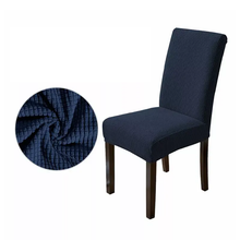Cargar imagen en el visor de la galería, Fundas de asientos elásticas Ajustables con Respaldo Alto para restaurantes, Diseño de cuerda, Fundas sólidas para sillas de Comedor