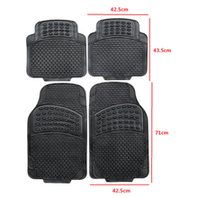 Cargar imagen en el visor de la galería, Alfombras de Goma Recortable Universal Negra Para Coche Automóvil Juego de 4 pcs Resitente al Uso Antideslizante (Copia)