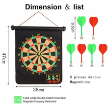 Cargar imagen en el visor de la galería, Tablero Dardos Magnéticos Doble Cara con Dardos Niños Adulto Oficina Familia Tiempo Libre Interior