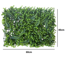 Cargar imagen en el visor de la galería, Panel de seto artificial, 60 × 40 cm planta artificial alfombra verde pared seto valla follaje panel casa boda panel, exterior hierba verdor hiedra valla privacidad pantalla