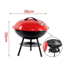 Cargar imagen en el visor de la galería, Barbacoa de Carbón con Tapa y Ruedas parrilla estantería para Barbacoa al aire libre, fácil de llevar, ideal para camping, fácil de lavar 45x45x71 cm