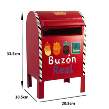 Cargar imagen en el visor de la galería, Buzón Real de Metal para Reyes Magos - Carta 6 de Enero, Decoración Navideña Infantil con Ilustración de Melchor, Gaspar y Baltasar