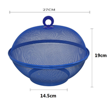 Cargar imagen en el visor de la galería, Frutero de Mesa Rejilla con Tapa Metal Redondo Para Conserva Frutas Frescas 28.5 x 22 cm