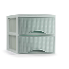 Cargar imagen en el visor de la galería, Cajonera Sobremesa de Plástico Imitación Rattan para Ordenación Decoración Hogar Oficina