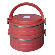 Cargar imagen en el visor de la galería, Set de 2 fiambreras termo apilable térmica para transportar alimentos