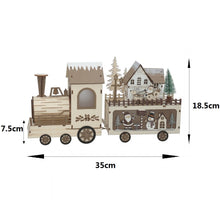 Cargar imagen en el visor de la galería, Tren Navideño Decorativo de Madera con 7 Luces LED Cálidas, Casa de Navidad Iluminada, Adorno Navideño para Hogar