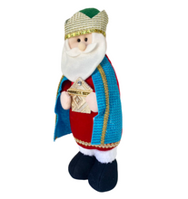 Cargar imagen en el visor de la galería, Conjunto de 3 Figuras Reyes Magos de Tela para Decoración de Navidad y el Día de Reye 13x10x39cm