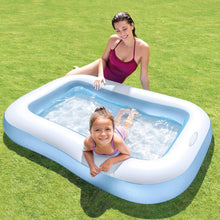 Cargar imagen en el visor de la galería, Intex Piscina Hinchable Infantil Rectangular, 166x100x25 cm, 90 litros de Capacidad, Suelo Hinchable para Mayor Comodidad, Piscina Azul para niños Desde 2 años, Incluye Parche de reparación (57403)
