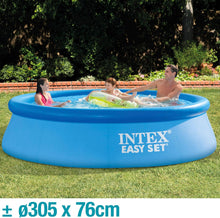 Cargar imagen en el visor de la galería, Piscina hinchable redonda Ø305x76 cm, 3.853 litros Con depuradora cartucho 1.250 litros/Hora, filtro cartucho tipo H para 3 Personas - Intex