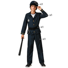 Cargar imagen en el visor de la galería, Disfraz Policia Niño Infantil Azul Marino para Carnaval Fiesta Teatro