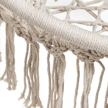 Cargar imagen en el visor de la galería, Asiento Colgante - Sillón en Cuerda de Algodón y Acero - Alto. 100 cm x Diámetro. Ø80 cm - Color Natural - Ideal para Jardín, Patio, Terraza, Balcón