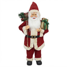 Cargar imagen en el visor de la galería, Papá Noel Grande 90 cm con Luz y Música - Muñeco de Santa Claus Decorativo con Saco de Regalos y Caja, Figura Navideña para Hogar, escaparates y Fiestas