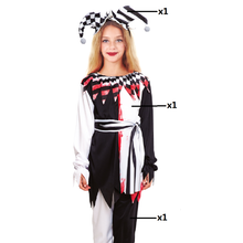 Cargar imagen en el visor de la galería, Disfraz Bufona Negra Niña Infantil Para Fiestas Halloween Carnaval Teatro