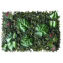 Cargar imagen en el visor de la galería, Panel de seto artificial, 60 × 40 cm planta artificial alfombra verde pared seto valla follaje panel casa boda panel, exterior hierba verdor hiedra valla privacidad pantalla