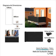 Cargar imagen en el visor de la galería, Malla de Tela Ocultación para Balcón y Terraza - Pantalla de Privacidad Resistente a Rayos UV