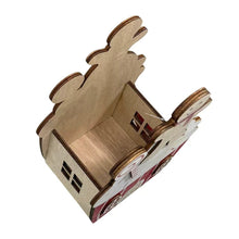 Cargar imagen en el visor de la galería, Set de 2 Cajitas Decorativas de Madera para Caramelos y Bombones – Casitas de Jengibre Navideñas (14.5 x 9 x 21.5 cm)